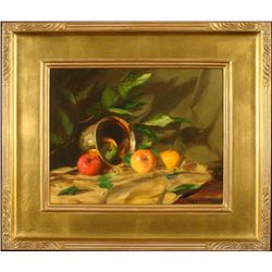 William Chambers Original Painting Copper Pot w/ Fruit