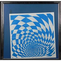 Artist Signed Op Art Publishers Proof Print Framed