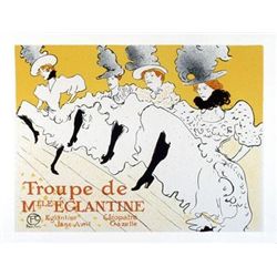 Toulouse-Lautrec Troupe de Mile Elgantine Lithograph