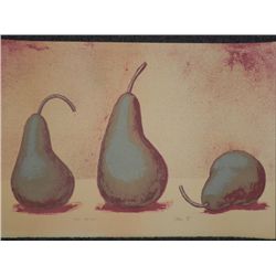 Artist Signed Proof Art Print Still Life w/ 3 Pears