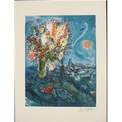 Marc Chagall : La Dormeuse aux Fleurs Flowers Art Print