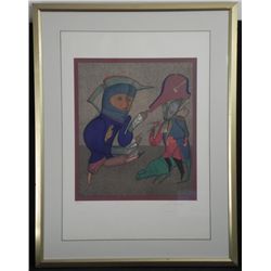 Mihail Chemiakin Signed Print Blue General -Framed