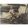 Image 2 : Moshe Gat Large Signed Israel Framed Print Men In Boats