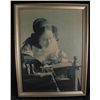 Image 1 : Vermeer "The Lacemaker" Framed Reproduction on Board