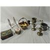 Image 1 : LOT 11 METAL COLLECTIBLES BOXES, CANDLE HOLDER, EC