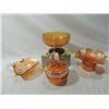 Image 1 : LOT 4 ORANGE LUSTRE CARNIVAL GLASS