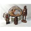 Image 1 : 4 PC NATIVE AMERICAN STATUARY WALL PLAQUE