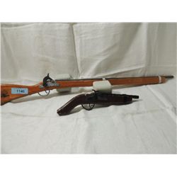 LOT 2 VINTAGE WOODEN CAP GUNS