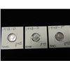 Image 1 : LOT 3 UNCIRCULATED MERCURY DIME