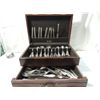 Image 1 : LOT 80+ SILVERWARE PIECES IN SILVERWARE CHEST