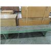 Image 3 : LONG PRIMATIVE GREEN WOODEN BENCH