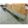 Image 4 : LONG PRIMATIVE GREEN WOODEN BENCH