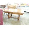 Image 3 : ANTIQUE OAK INLAID QTR SAW DINING TABLE LEAVES