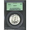 Image 1 : 1943 50C MS67 PCGS. A lustrous and essentially brilliant Superb Gem that is boldly struck and has a.