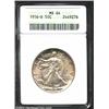 Image 1 : 1916-D 50C MS64 ANACS. The borders have light golden-brown color. A lustrous near-Gem with a bold st