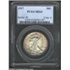 Image 1 : 1917 50C MS63 PCGS. This is a crisply impressed example with vibrant champagne-lilac patina around t