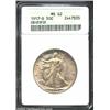 Image 1 : 1917-D 50C Obverse MS62 ANACS. Sharply struck with even golden-brown toning over lustrous surfaces..