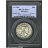 Image 1 : 1917-D 50C Obverse MS64 PCGS. Both sides are generally bold with a warmly frosted sheen. There are e