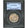 Image 1 : 1920 50C MS64 PCGS. This frosty textured near-Gem is overlaid in warm champagne-gray iridescence. Wi