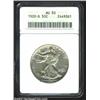 Image 1 : 1920-D 50C AU50 ANACS. The luster is abundant, although the devices have noticeable rub. Each side h