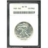 Image 1 : 1921 50C AU53 ANACS. This is a slate-gray representative with a little bit of the original luster st