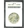 Image 1 : 1929-S 50C MS64 ANACS. Frosty with a mostly bright appearance, this golden tinged near-Gem reveals n