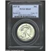 Image 1 : 1937-D 50C MS65 PCGS. Mostly pearl-gray in color, although the upper right reverse has faint golden-