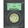 Image 1 : 1947 50C MS66 PCGS. A sharply struck and lustrous near-Gem that has medium green-gray patina. Remark