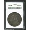 Image 1 : 1842 S$1 XF40 ANACS. Both sides are richly toned in olive-charcoal shades. The overall definition is