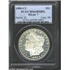 Image 1 : 1880-CC S$1 8 Over Low 7 MS64 Deep Mirror Prooflike PCGS. VAM-6. A Top 100 Variety. A nicely struck.