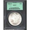 Image 1 : 1880-S S$1 MS67 PCGS. The second 8 in the date is lightly repunched below the base. The obverse is f