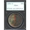 Image 1 : 1882-S S$1 MS64 PCGS. Rose-violet, sea-green, and yellow-green colors alternate across the obverse..
