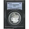 Image 1 : 1885-CC S$1 MS64 Deep Mirror Prooflike PCGS. A lightly toned near-Gem that has gorgeous white on bla