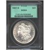 Image 1 : 1887-S/S S$1 MS64 PCGS. VAM-2. Top 100 Variety. Both sides are sharply struck with otherwise frosty.