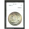Image 1 : 1889-S S$1 MS65 ANACS. A sharply struck Gem that has flashy semi-prooflike fields and attractive tob
