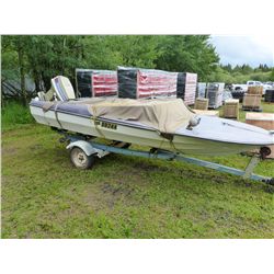 14' FIBREGLASS BOAT AND EZEE-LOAD TRAILER