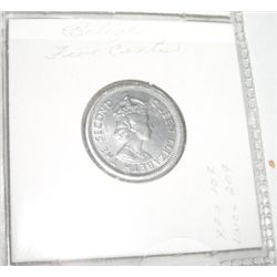 1980 BRITISH HONDURAS BELIZE FIVE CENTS *RARE HARD TO FIND-NICE EARLY COIN*!! COIN CAME OUT OF SAFE!