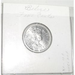 1987 BRITISH HONDURAS BELIZE FIVE CENTS *RARE HARD TO FIND-NICE EARLY UNC HIGH GRADE COIN*!!