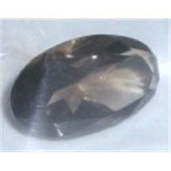 14.50 CARAT *HUGE-GEM QUALITY* SMOKY TOPAZ OBLONG OVAL CUT & FACETED GEMSTONE!! GEM CAME OUT OF SAFE