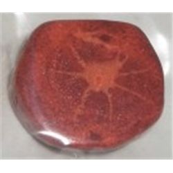 39.05 CARAT *HUGE-NATURAL* RED SPONGE CORAL GEMSTONE *HOLED FOR JEWELRY*!! GEM CAME OUT OF SAFE!!