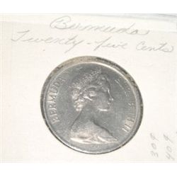 1979 BURMUDA TWENTY FIVE CENTS *RARE HARD TO FIND-NICE EARLY UNC HIGH GRADE COIN*!! COIN CAME OUT OF
