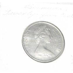 1981 BURMUDA TWENTY FIVE CENTS *RARE HARD TO FIND-NICE EARLY UNC HIGH GRADE COIN*!! COIN CAME OUT OF