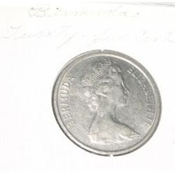 1983 BURMUDA TWENTY FIVE CENTS *RARE HARD TO FIND-NICE EARLY UNC HIGH GRADE COIN*!! COIN CAME OUT OF