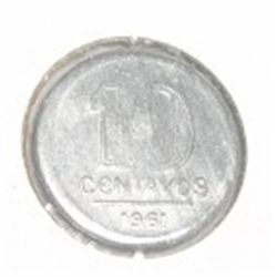 1961 BRAZIL 10 TEN CENTAVOS *VERY RARE HARD TO FIND-UNC HIGH GRADE COIN*!! COIN CAME OUT OF SAFE!!