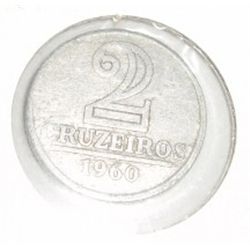 1960 BRAZIL 2 TWO CRUZEIROS *VERY RARE HARD TO FIND-EXTRA FINE GRADE COIN*!! COIN CAME OUT OF SAFE!!