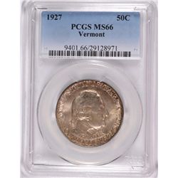 1927 VERMONT COMMEN HALF DOLLAR PCGS MS-66