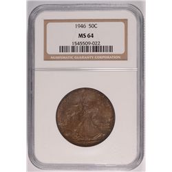 1946 WALKING LIBERTY HALF DOLLAR NGC MS-64