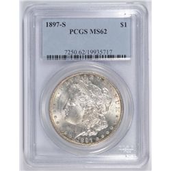 1897-S MORGAN DOLLAR PCGS MS-62