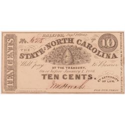 1862 TEN CENT STATE OF NORTH CAROLINA