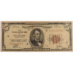 1929 $5 NATIONAL PHILADELPHIA, PA